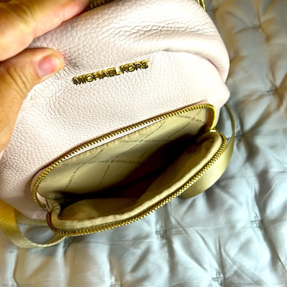 Michael Kors Pink Backpack Pebbled Leather